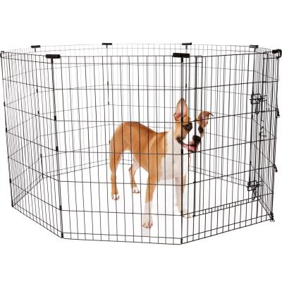 China YOELLEN Breathable 36 Inch Wire Dog and Small Pet Exercise Pen with Step-Through Door Pet Barrier for sale