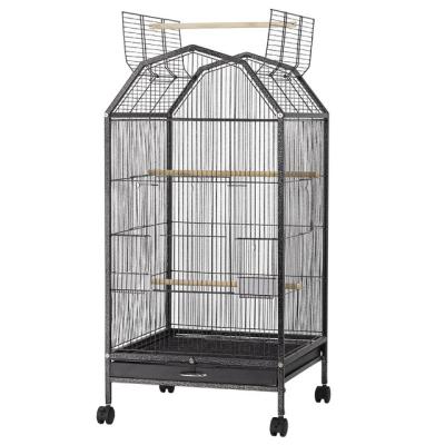 China Breathable Parakeet Bird Cage With Rolling Stand Metal Pet Bird Flight Cages Large For Macaw Finch Cockatoo Budgie for sale