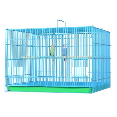 China Pet Breathable Warm Wire Bird Cage Parakeet Budgie Rectangular Sales Small Cage For Small Birds And Canaries Equipped With Feeders for sale