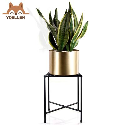 China Modern Plant Stand Plant Pots Around Flower Plant Stand Metal For Home Flower Stand Potted Indoor Outdoor Decor Gold for sale