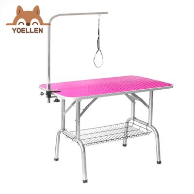 China Portable Large and Small Stainless Steel Folding Pet Beauty Table Household Dog Viable Beauty Table Non Slip Beauty Table for sale