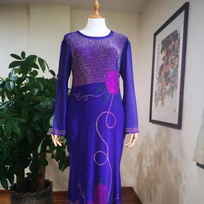 China Viable Muslim Diamond - Floral Encrusted African Women's Robe Maxi Dress Pattern for sale