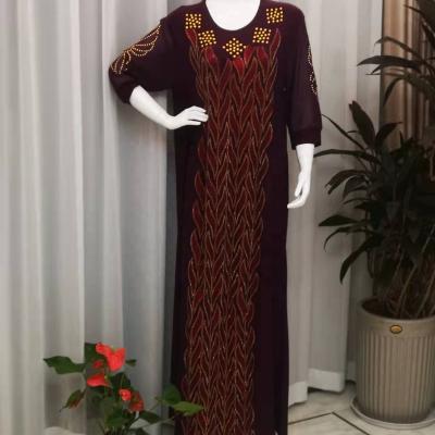 China Workable Straight Loose Version Of Muslim Robes Simple Atmospheric Fashionable Overall Auger Europe And The United States African Dress Fabric for sale