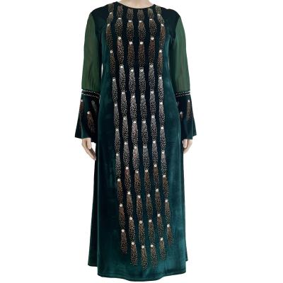 China Wholesale Design Diamonds Opening Interesting Shiny Viable Ceremony Apparel Long Sleeve Plus Size Muslim Dress Women's Dresses for sale