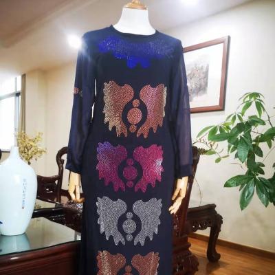 China European and American viable color inlaid high quality rhinestones dress fabric comfortable and flexible for sale