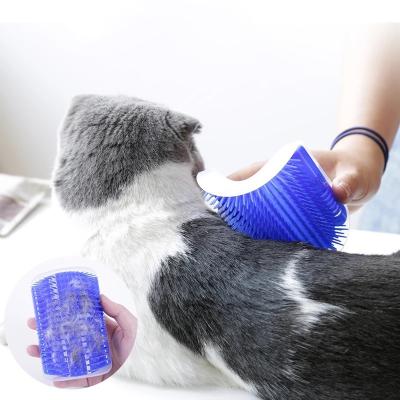 China High Quality Custom Viable Cat Dematting Comb Grooming Brush Pet Hair Removal Self Cleaning Slicker Massager Brush for sale