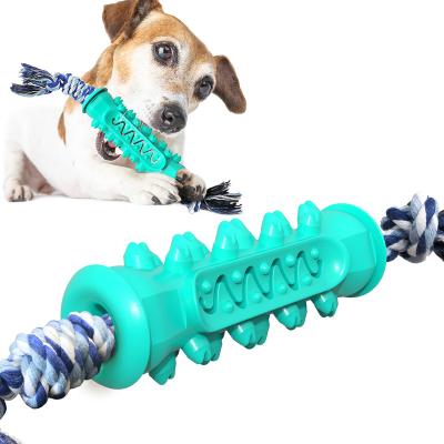 China New Arrival Multifunctional Viable Indestructible Dog Interactive Rod Puzzle Rope Toy Molar Dog Teeth Cleaning Chewing Toys for sale