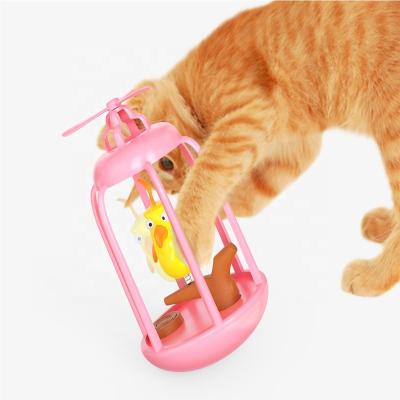 China 2022 Viable New Sale Pet Training Toy Cat Funny Squeaky Interactive Tumbler Bird Cage Cat Toys for sale