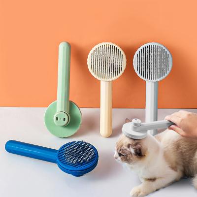 China Viable Custom High Quality Eco-Friendly Dog Sweeps Dog Cat Deshedding Grooming Dematting Comb Massage Hair Remover Brush for sale