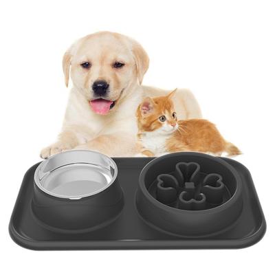 China Sustainable Luxury Cat Bowl And Slow Rider Raised Customer Dog Bowls Pet Bowl Silicone For Dog for sale