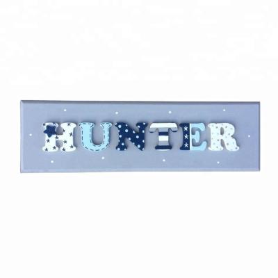 China Crafts Handmade Nursery Name Letter Door Decorative Personalized Wooden Plaques for sale