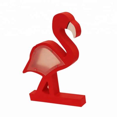 China Handmade Wooden Flamingo Money Saving Box Flamingo Money Bank Coin Bank Piggy Bank for sale