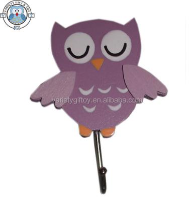 China Viable Wooden Owl Wall Mounted Hook for sale