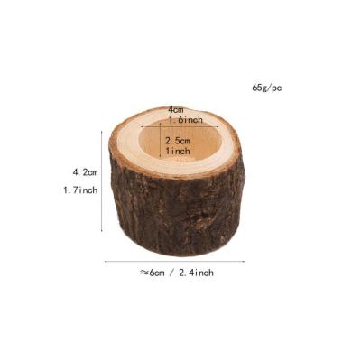 China 100% real handmade Christmas rustic wooden round candle holders for sale