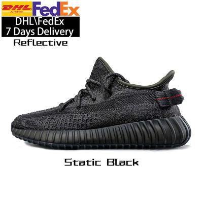 China Sweat-absorbent with box static charge black reflective men women FU9007 yeezy 350 v2 yeezy sneaker runner shoes for sale