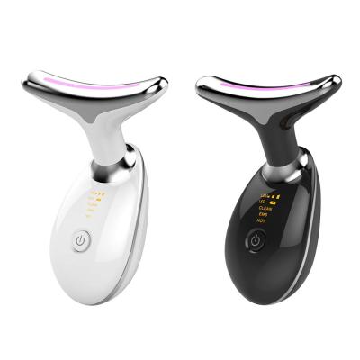 China 2021 Face Lift Face Beauty Care Multifunctional Microcurrent Massager Led Neck Lift Device for sale