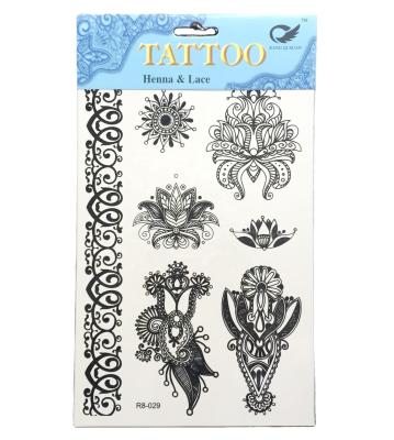 China 2022 Temporarily Attractive Diverse Black Henna Eco-friendly Latest Designs For Tattoo Black Lace Tattoo for sale