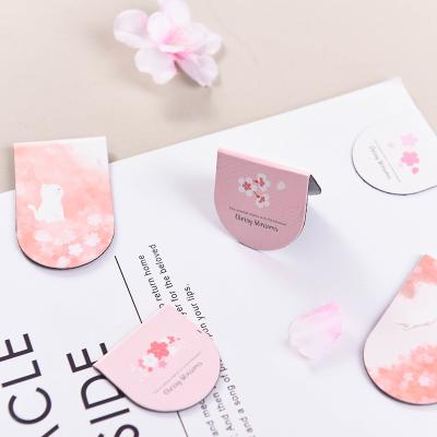 China Custom Lovely Sakura Cute China Bookmark Clip Magnetic Bookmark for sale