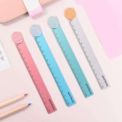 China Cute School Stationery Ruler 15cm Pig Accessories Metal Measuring Rulers for sale