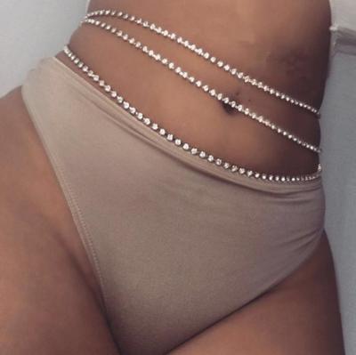 China Environmentally Friendly Wholesale High Quality Gold Plated Belly Chain Crystal Waist Bead Body Jewelry for sale