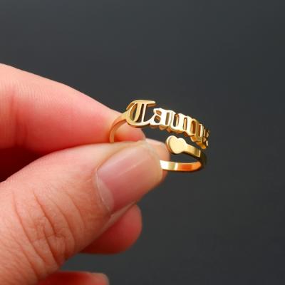 China High Quality Customized Stainless Steel Gold Plated Adjustable Zodiac Signs Open Rings For Women for sale