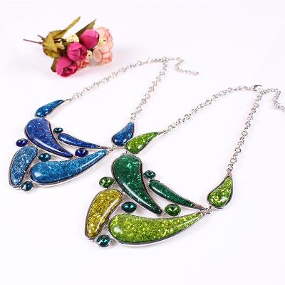 China Retro upscale crescent necklace Moon Earrings Resin Necklace  Water Earrings  MD1416 for sale