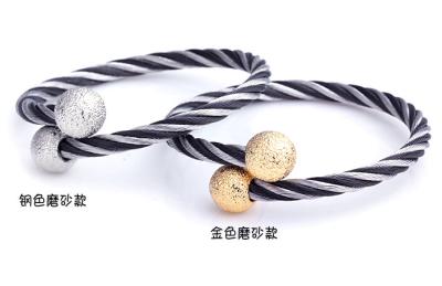 China Titanium steel bracelet Personalized twist bracelet Matte bead bracelet MY-6001 for sale