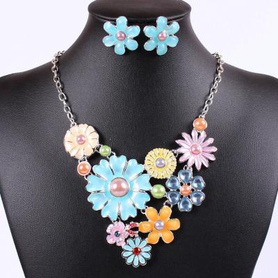 China New five diamond wedding flower jewelry necklace dripping suit MD-1438 for sale