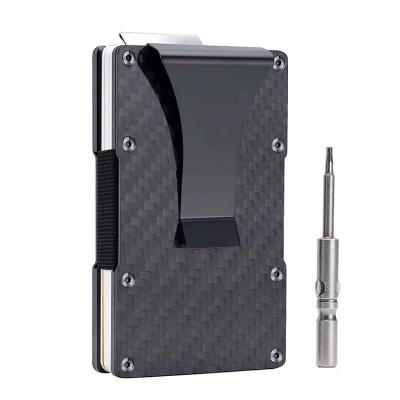 China Hot Sale Amazon Tactical Metal Wallet rfid Business Card Storage Wallet Titanium Key Holder Metal Wallet for sale