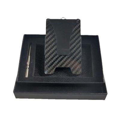 China RFID Blocking Protects Rfid Blocking Metal Wallet Credit Card Holder With Silver Clip Carbon Fiber Card Holder for sale