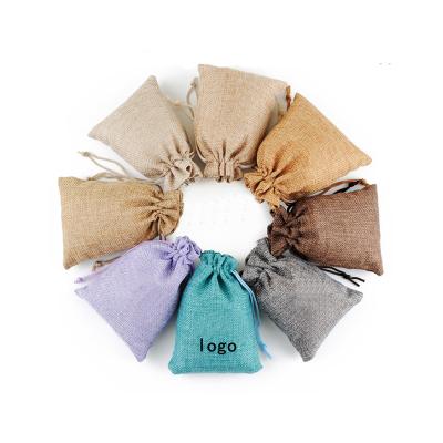 China Low MOQ Small Eco-friendly Jute Gift Pouch Bag, Eco Friendly Jute Drawstring Pouch For Promotion for sale