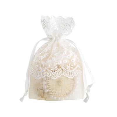 China Universal Wholesale White Drawstring Mini Lace Jewelry Pouch Transparent Jewelry Pouch Bag For Promotion for sale