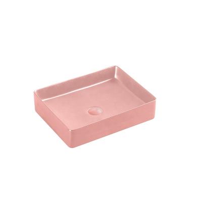 China Modern Design Modern Matte Slim Rim Color Square Countertop Mounted Hand Sink for sale