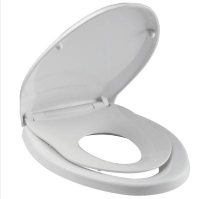 China Wholesale White Slow-end Toilet Seats Factory Price PP Plastic Material Quick Release Family SS Hinge Cover With Slow Down Function for sale