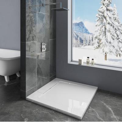 China Modern European Market Design Standard Normal Price Square Shape Polymarble Resin Shower Pan Base Tray for sale