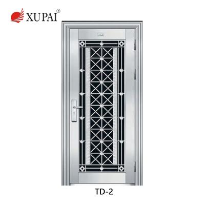 China Exterior Security Doors Fancy Stainless Steel Wooden Swing Door for sale