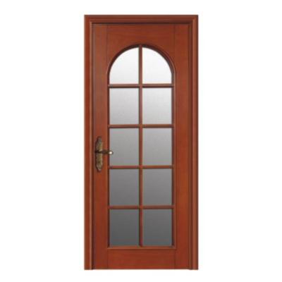 China Swing Hotel PVC Bathroom Door Glass Inserts Wood Frame Door PVC Coating Door For Sale for sale