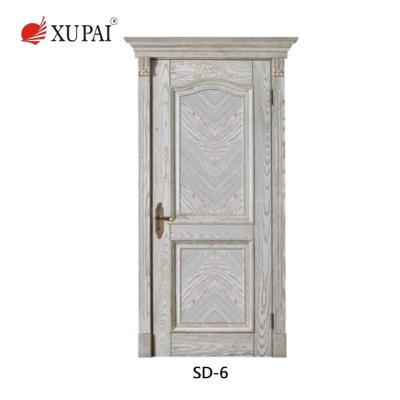 China Swing Solid Wood Interior Doors Modern Simple Foreign Paint Wooden Entry Doors for sale