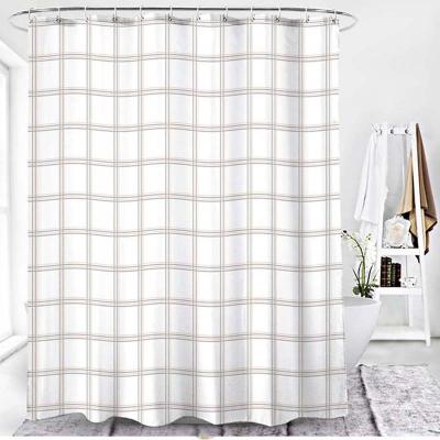 China Customized Modern Popular Bathroom Size 100 Polyester Waterproof Shower Curtain Sustainable for sale