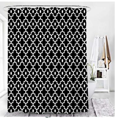 China Durable Practical Porcelain Bathroom Waterproof Polyester Shower Curtain With Customized Size for sale