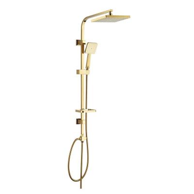 China With Turnout Gold Square Stainless Steel Wall Mounted Shower Column With Good Quality for sale