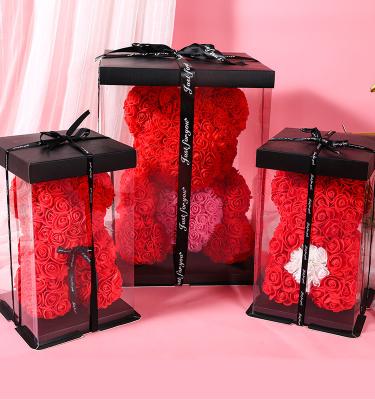 China Hot Selling Valentine's Day Wedding Party Decoration Valentine's Day 60cm Teddy Rose Bear in Gift Box for sale