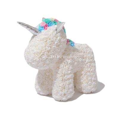 China 37cm*36cm*22cm Most Popular Christmas Year's New Year's Gifts 46 cm Adorable Unicorn From Flowers Black Flower for sale