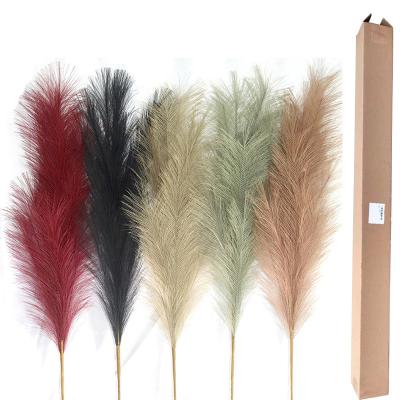 China Natural Dry Artificial Pampas Grass Touch Flower Pampas Grass Small Natural Tall Pampas Decor Fluffy 45-120cm Tall for sale