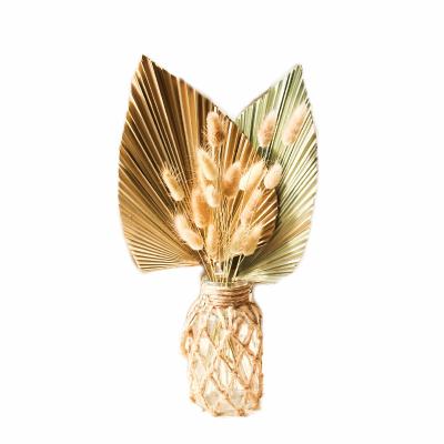 China Best Selling Luxury Gift Wedding Dried Leaves and Flowers Table Palm Leaf Decoration for Home for sale