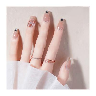 China Easy Apply New Variety 2022 Global Hot Selling Styles Middle Long 24pcs/Set Press On Nails Artificial Nails for sale