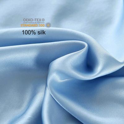 China Wholesale Breathable Simple Natural Crepe Satin Mulberry Silk Charmeuse Fabric Dyed 100% Pure Silk Fabric In Stock for sale