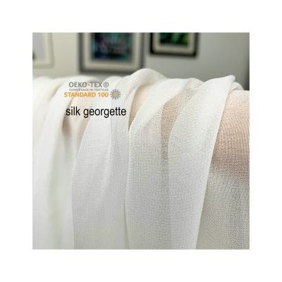 China Breathable undyed color OEKO-TEX100 Georgette Fabric For Dyeing in 8mm to 18 momme pure silk and printing for sale