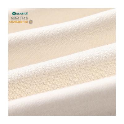 China White Plain Silk Stretch Jacquard Silk Jersey Knit Fabric For Sleepwear for sale