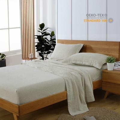 China Simple Drap De Lit Bedding Linen Set Wholesale 100% Linen Bedding Luxury Five Star Hotel Bedspread Sheet Sets for sale